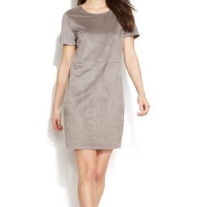 Vince Camuto Grey Suede Shirt Dress